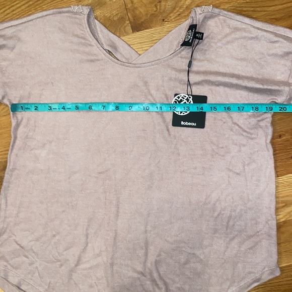 NWT Bobeau Crisscross Back 3/4 Sleeve Top in Adobe Rose - Picture 5 of 8